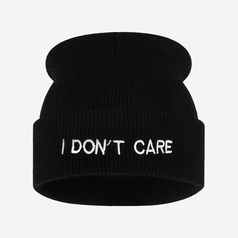 Beanie Cuffed Knit - I DON'T CARE Bonnet en tricot