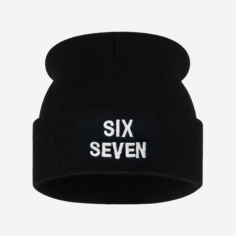 Beanie Cuffed Knit - Bonnet en tricot brodé avec les