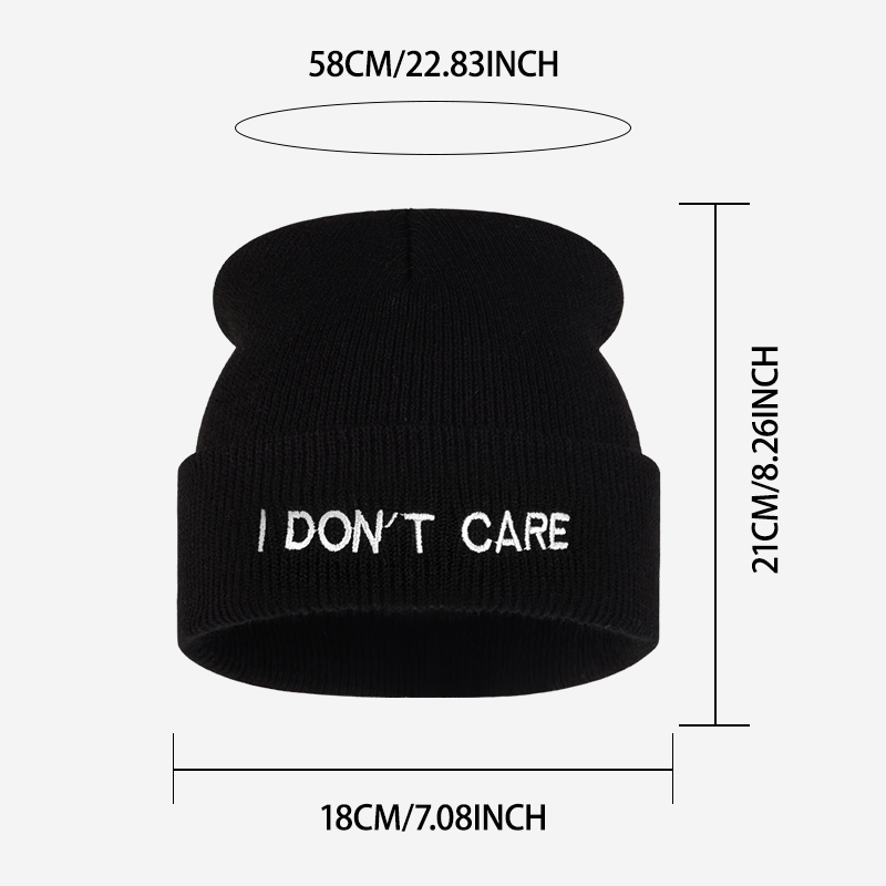 I DON'T CARE Bonnet en tricot  - Beanie Cuffed Knit avis et prix