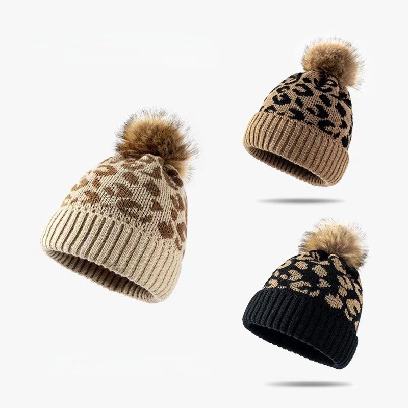 Bonnet tricoté léopard pour fe - Beanie Cuffed Knit avis et prix