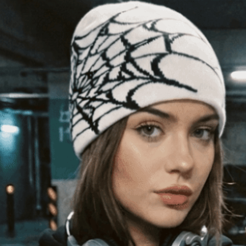 Bonnet vintage à motif toile d - Beanie Cuffed Knit avis et prix